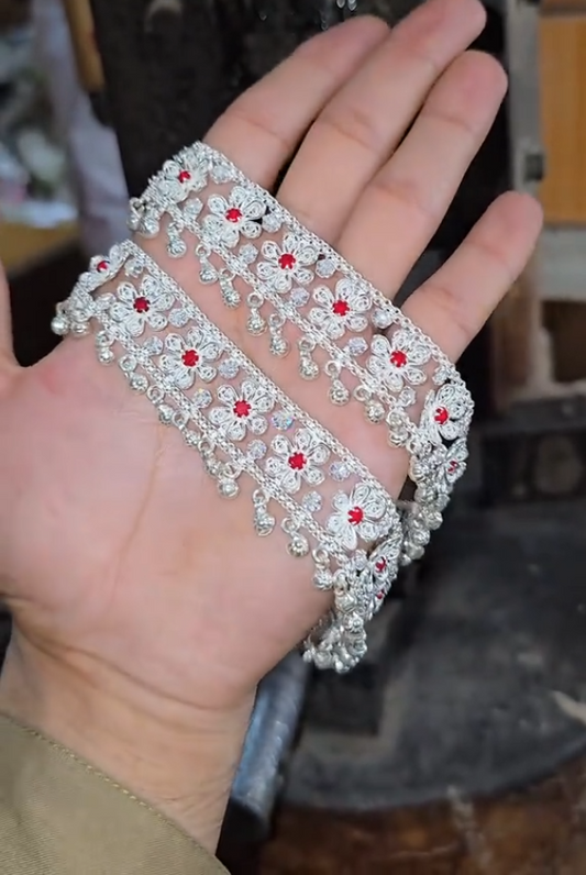 Beautiful Silver Pazaib (pair)