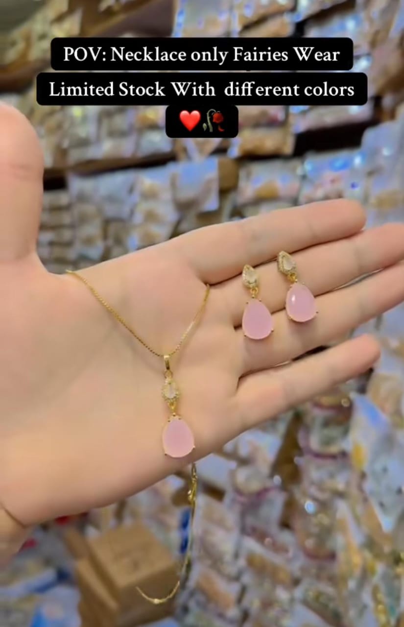 American Zircon Stone Necklace Set