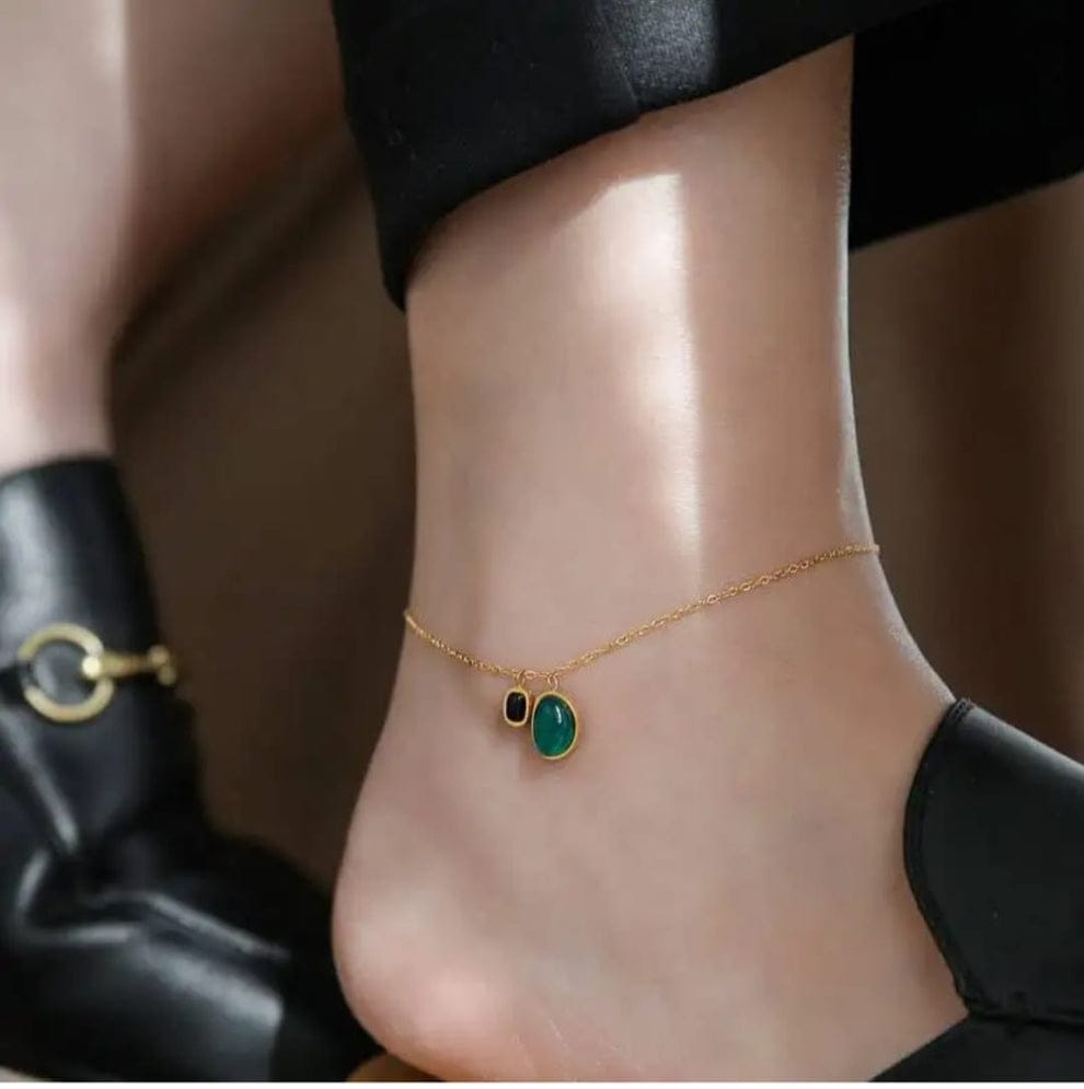 Green Stone Anklet