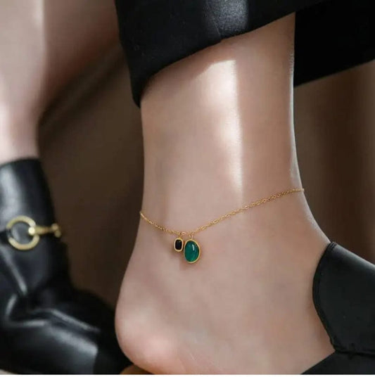 Green Stone Anklet