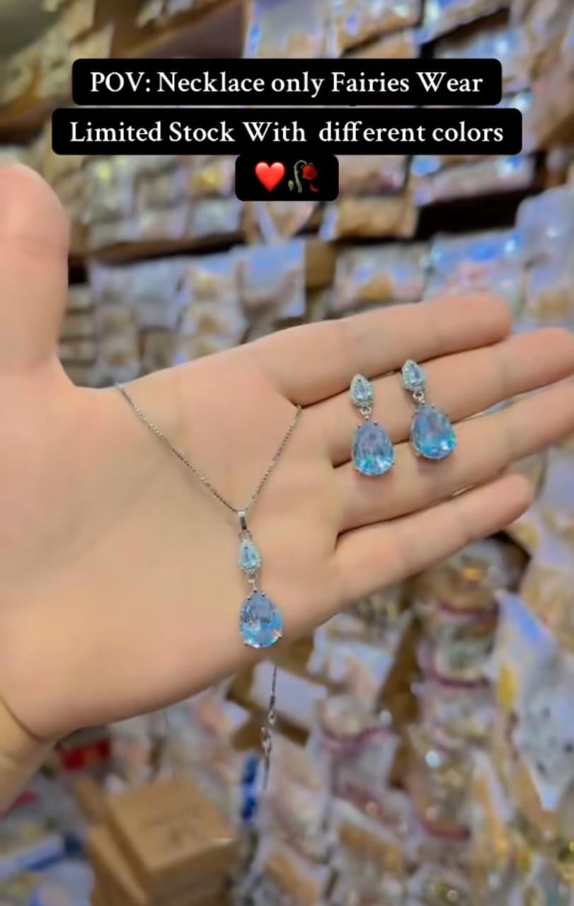 American Zircon Stone Necklace Set